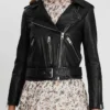 Riverdale S05 Betty Cooper Black Cropped Biker Leather Jacket