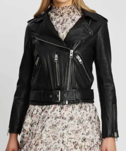 Riverdale S05 Betty Cooper Black Cropped Biker Leather Jacket