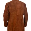Robert Taylor Longmire TV Series Sheriff Walt Longmire Suede Leather Brown Trench Coat