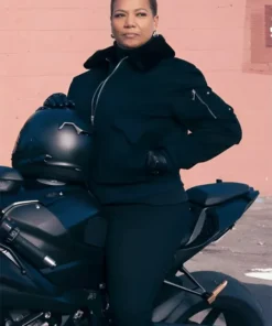 Robyn McCall TV Series The Equalizer Queen Latifah Biker Cotton Black Jacket