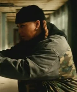 Robyn McCall The Equalizer Camo Denim Jacket