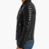 Rodey Black Real Leather Biker Jacket