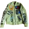 Ron Bass Olive Leather Bomber Jacket