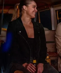 Ronda Rousey 9-1-1 Black Biker Leather Jacket
