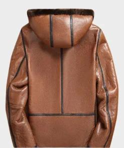 Roy Genuine Sheepskin Shearling Brown YKK Zipper Leather Jacket