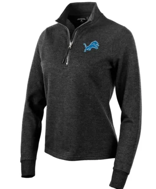 Russell Detroit Lions Black Quarter-Zip Jacket