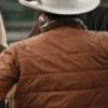 Ryan Bingham Yellowstone Season 04 Walker Brown Puffer Jacket For Sale