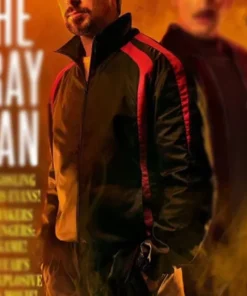 Ryan Gosling Film The Gray Man Court Gentry Cotton Polyester Black Stripe Tracksuit