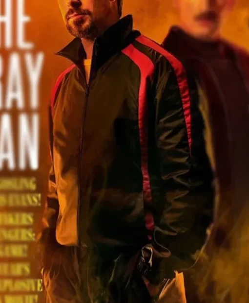 Ryan Gosling Film The Gray Man Court Gentry Cotton Polyester Black Stripe Tracksuit