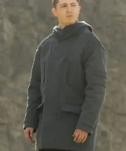 Ryan McParland Halo Adun Grey Hooded Cotton Coat