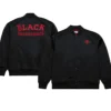 SF 49ers Black Excellence Satin Bomber Jacket
