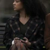 Safe Home 2023 Aisha Dee Brown Plaid Coat