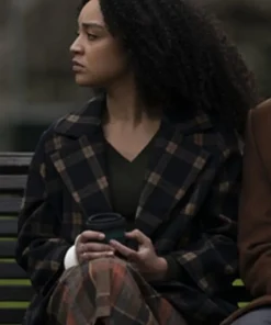 Safe Home 2023 Aisha Dee Brown Plaid Coat