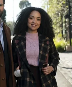 Safe Home 2023 Aisha Dee Brown Plaid Coat