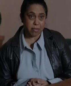 Safe Home S01 Layla Morris 2023 Black Leather Jacket