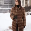 Samantha Mink Fur Graceful Brown Coat