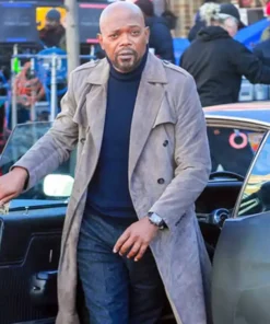 Samuel L Jackson John Shaft Grey Trench Coat