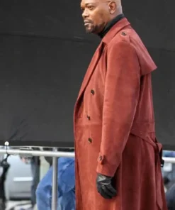 Samuel L. Jackson Shaft John Shaft Brown Leather Trench Coat