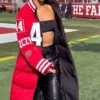 San Francisco 49ERS Kristin Juszczyk Red Puffer Coat