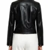 Sara Women Black Leather Biker Motorcycle Jacket