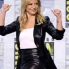 Sarah Michelle Gellar Wolf Pack Black Leather Blazer