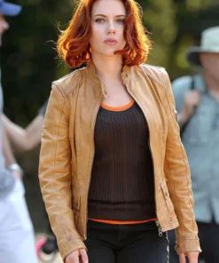 Scarlett Johansson The Avengers Natasha Romanoff Brown Leather Jacket