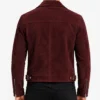 Men Sean Suede Biker Jacket in Maroon