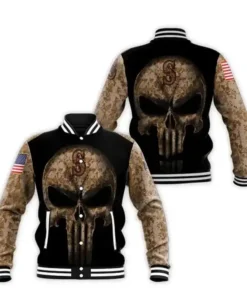 Seattle Mariners Skull Varsity Jacket For Sale