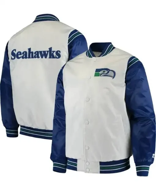 Seattle Seahawks Blue And White Varsity Jacket
