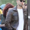 Sebastian Stan The 355 Brown Bomber Leather Jacket