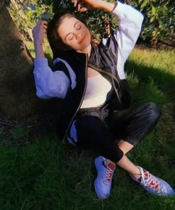 Selena Gomez Black Cotton Tracksuit