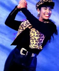 Selena Quintanilla 90s Singer Cheetah Leopard Pattern Print Wool Jacket