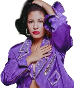 Selena Quintanilla Purple Motorcycle Leather Jacket