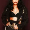 Selena Quintanilla Singer Embroidered Black Coat