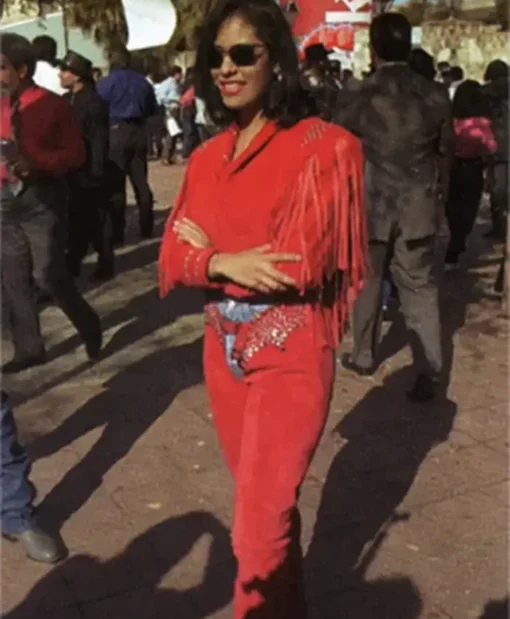 Selena: The Series S02 Selena Red Studded Leather Jacket