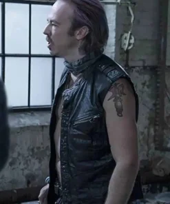 Sense8 Puck Black Real Leather Vest