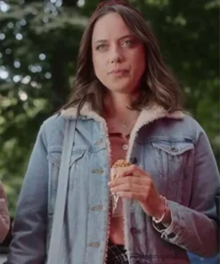 Sexify Maria Sobocinska Blue Denim Sherpa Jacket