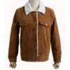 Shazam Asher Angel Brown Shearling Collar Corduroy Jacket
