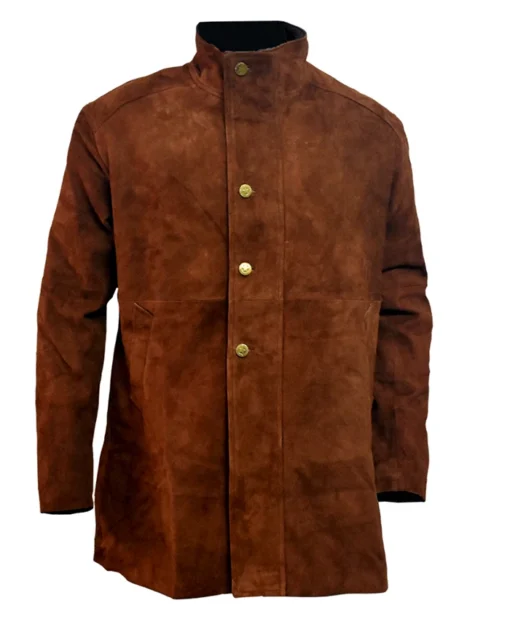 Sheriff Walt Longmire Brown Suede Leather Coat