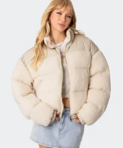 Sherpa Leather Jacket Womens