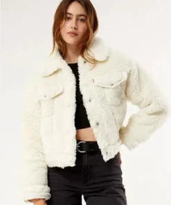 Sherpa Leather Jacket Womens For Sale