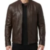 Men Classic Leather Jackets in Brownish Color