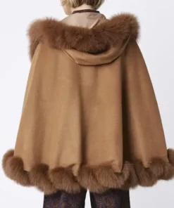 Shop Katy Women Magician Mink Fur Brown Cape Coat For Sale