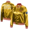 Shop Men and Women 49ers Satin Varsity Jacket Yellow