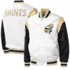 Shop Men and Women New Orleans Saints Satin Jacket White