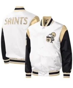 Shop Men and Women New Orleans Saints Satin Jacket White