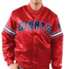 Shop NFL Kari Mann New York Giants Satin Letterman Varsity Jacket For Men And Women