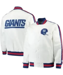 Shop NFL Kari Mann New York Giants Satin Letterman Varsity Jacket For Men And Women For Sale