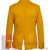 It Ends With Us Lily Bloom Mustard Bloom Leather Coat - Yellow