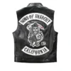Samcro Skeleton Sons Of Anarchy Leather Vest - Black